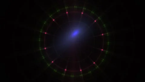 Abstract glowing circular fractal pattern with blue light in center. Stock Footage 334465634