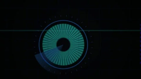 Abstract Glowing Circular HUD Interface Animation Loop. Stock Footage 334465479