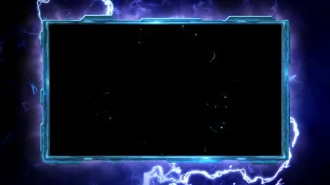 Abstract glowing circular light pattern with vibrant blue electric energy for Stock Footage 345774840