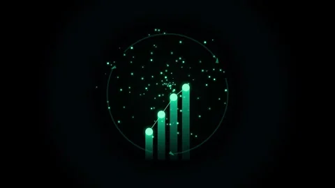 Abstract glowing circular motion graphic with green particles and a fluctua.. Stock-Footage 345603654