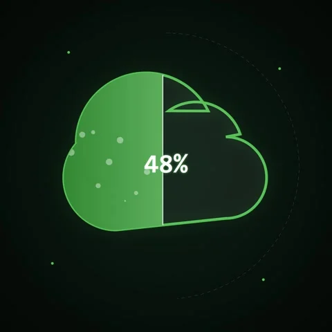 Abstract glowing cloud icon representing ten percent progress or percentage.. Stock Footage 344777969