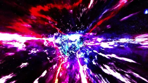 Abstract glowing colorful background, warp straight ahead through this scie.. Stock Footage 293486072