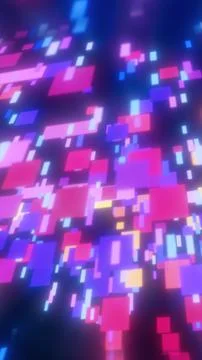 Abstract glowing colorful geometric rectangles floating in digital space wi.. 库存插图