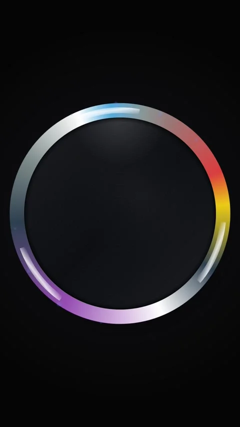 Abstract Glowing Colorful Gradient Circle Ring on Black Background Stock Footage 346204820