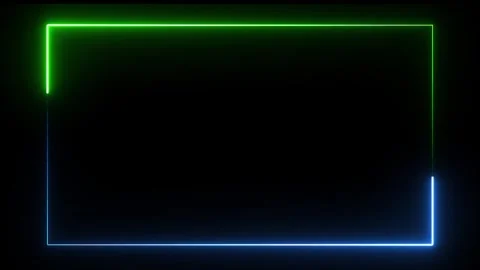 Abstract glowing colorful neon light rectangle frame animation, Futuristic .. Vidéo 337659056