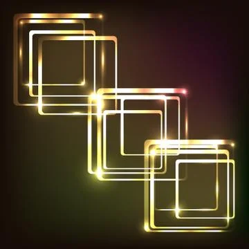 Abstract glowing colorful with rounded rectangle Stock Illustration
