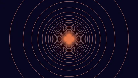 Abstract glowing concentric circles tunnel animation background in dark blue 스톡 동영상 333782790