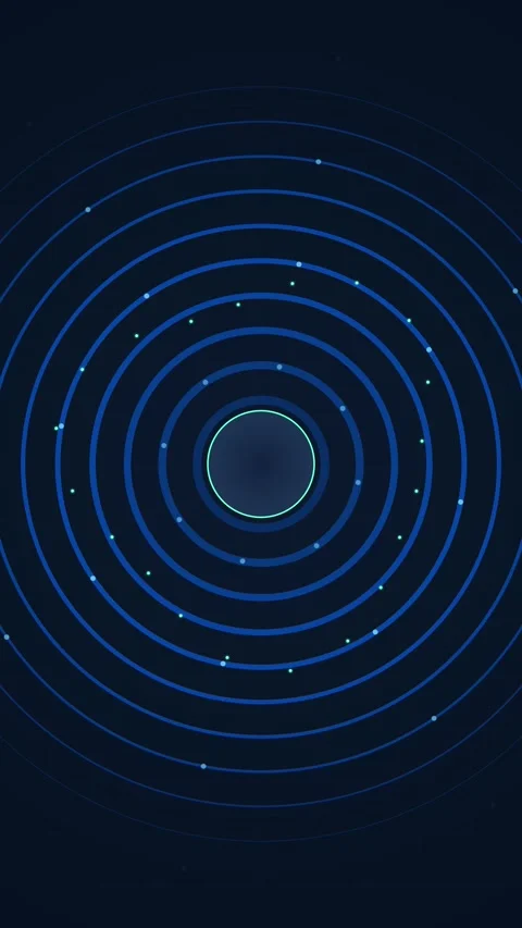 Abstract Glowing Concentric Rings Ripple Effect Technology Visualization Ba.. Video stock 344933786