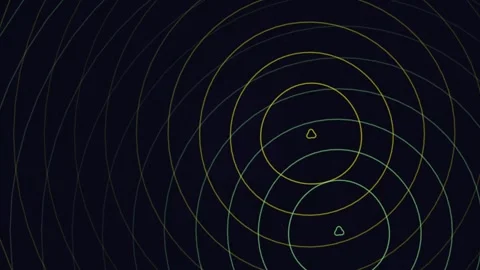 Abstract Glowing Concentric Ripple Wave Lines Background Stock Footage 329894016