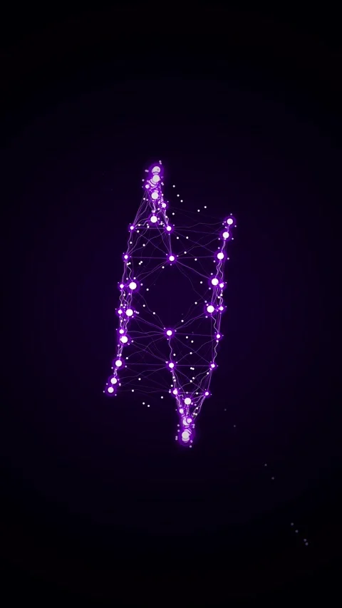 Abstract glowing constellation line art animation on dark background Stock Footage 345494533