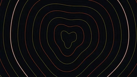Abstract Glowing Contour Lines Pulsing and Expanding in Dynamic Motion Stock Footage 344232923