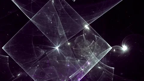 Abstract Glowing Crystal Geometric Structures Futuristic Space Motion Stock Footage 346154030