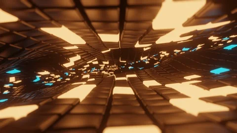 Abstract Glowing Cubes. Infinite Loop. Stock Footage 121555721