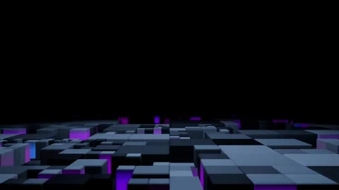 Abstract glowing cubes in motion loop animated Video stock 332484488