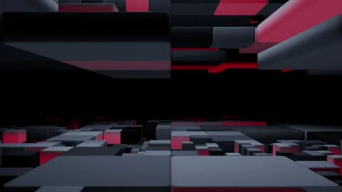 Abstract glowing cubes in motion loop animated Stock Footage 332484510