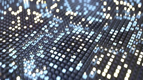 Abstract glowing cubes seamless loop 3D render animation Stock Footage 134431876