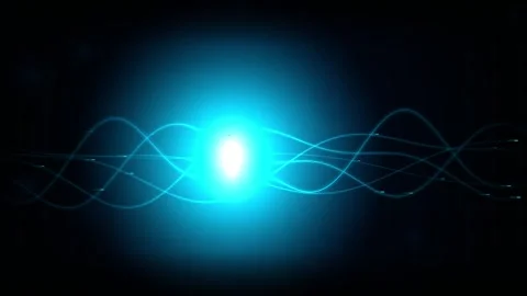 Abstract glowing cyan digital wave background with futuristic energy flow o.. Stock Footage 346006684