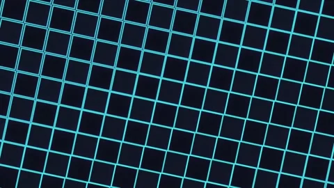 Abstract glowing cyan grid pattern moving across dark background digital Stock Footage 345315498