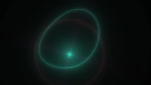 Abstract Glowing Cyan Light Orb Pulsing with Orbital Energy Rings. Stock Footage 340514900