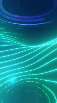 Abstract glowing cyan light waves forming smooth curved lines in a futuristic Stockillustratie