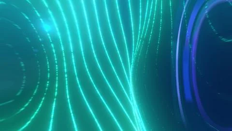 Abstract glowing cyan light waves forming smooth curved lines 스톡 일러스트