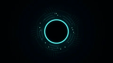 Abstract glowing cyan ring motion background animation 動画素材 347013583