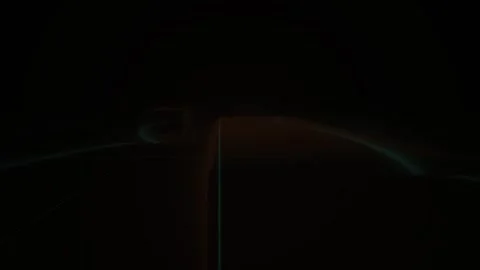 Abstract Glowing Cyan Sine Wave and Orange 3d Geometric Shapes in Dark Space Stock Footage 343687015