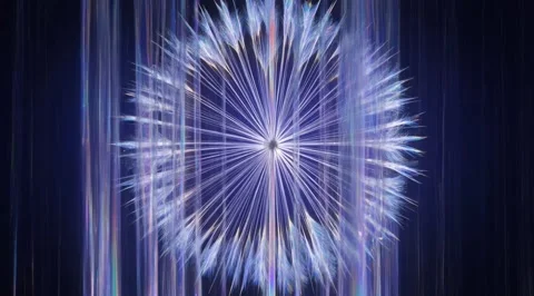 Abstract glowing dandelion with iridescent light Stock Footage 331460180