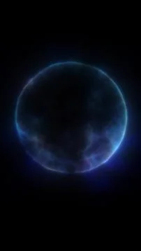 Abstract glowing dark blue sphere with misty texture, symbolizing cosmic powe Stock Illustration