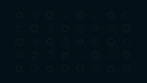 Abstract Glowing Dashed Circles Pattern Moving On Dark Background Seamless .. 動画素材 346445338