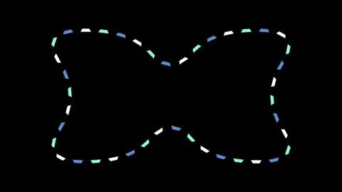 Abstract Glowing Dashed Line Shape Animation Moving on Black Background ani.. Vídeos de archivo 347815013