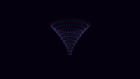 Abstract glowing data funnel animation stock footage Stock Footage 345595169