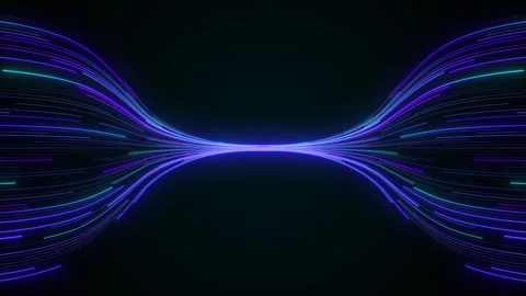 Abstract glowing data lines flowing, Technology concept for data transfer Stock Footage 346434411