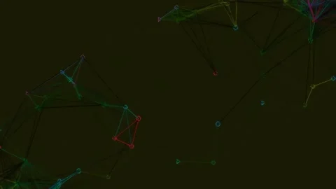 Abstract glowing data network connecting nodes on dark futuristic background Stock Footage 342157990
