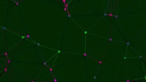 Abstract glowing data network connections on a dark futuristic technology b.. Stock Footage 341059113