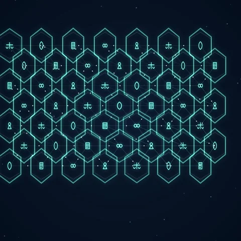 Abstract glowing data network grid background for modern technology present.. Stock Footage 344778052