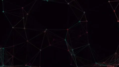 Abstract Glowing Data Network Lines Flowing on Dark Background Visualization 库存影片 341058432