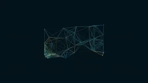 Abstract glowing data network lines connecting nodes in futuristic digital .. Stock Footage 341059251