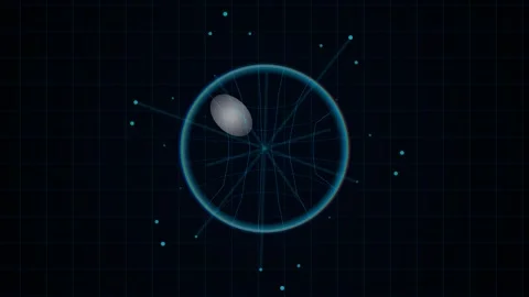 Abstract glowing data network visualization with nodes and connections on d.. Stock Footage 346001749