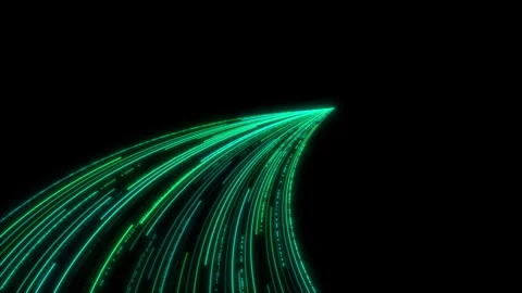 Abstract Glowing Data Transfer Motion Speed Lines Video Animated Background Stock Footage 342234895