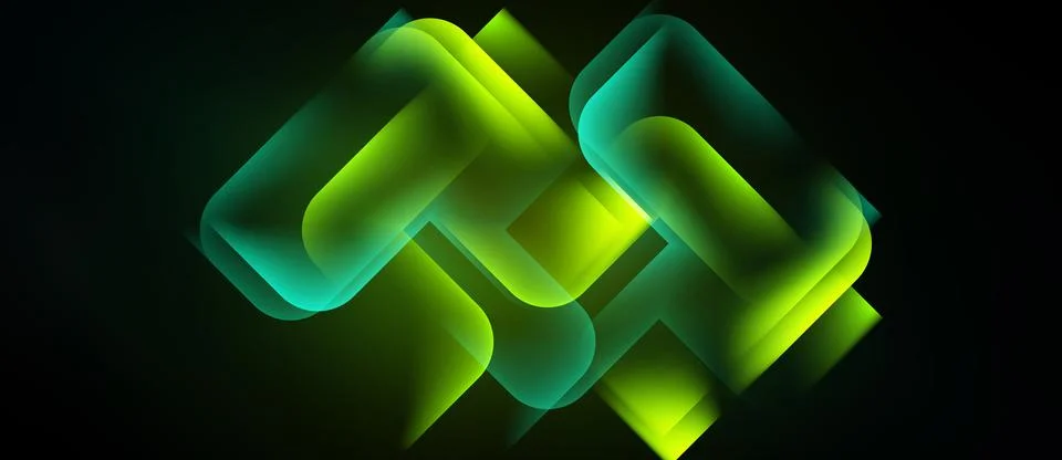 Abstract glowing design. Interlocking shapes create dynamic visual effect. .. Stock Illustration