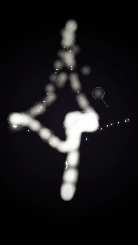 Abstract glowing diamond shape forming with particles and light trails on d.. Stock Footage 347698997