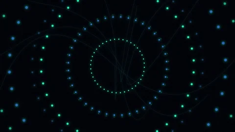 Abstract glowing digital circles animation stock footage Видео 345344931