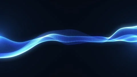 Abstract glowing digital cyber wave composed of particles and dots moving Stock Footage 251001240