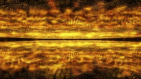 Abstract glowing digital cyber wave composed of particles and dots Stock Footage 265256419
