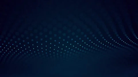 Abstract glowing digital cyber wave made particles dots moves blue background. Stock Footage 272173541