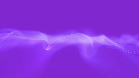 Abstract glowing digital cyber wave particles dots moves on a purple background 스톡 동영상 272174119