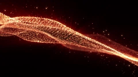 Abstract glowing digital cyber wave composed of magic dust particles Stock Footage 278657930