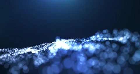Abstract glowing digital cyber wave composed of bright glitter particles Stock Footage 293701597