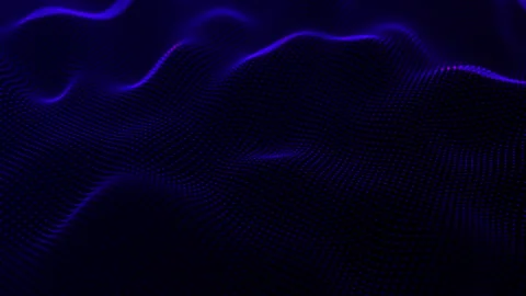 Abstract glowing digital cyber wave made of particles and dots moves on a b.. Stock Footage 317405478